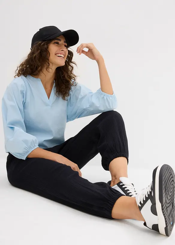 Muslinbyxa med smock i midjan, bonprix