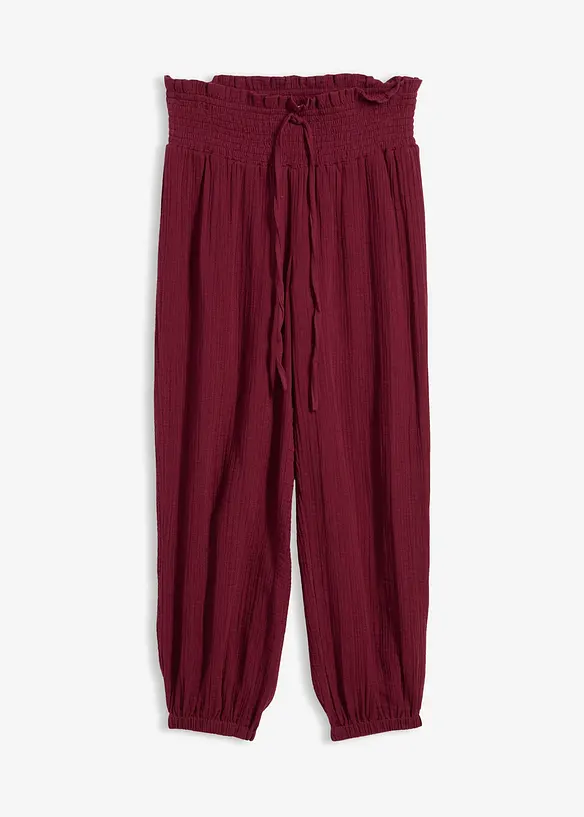 Muslinbyxa med smock i midjan, bonprix