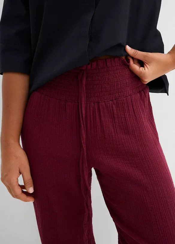 Muslinbyxa med smock i midjan, bonprix