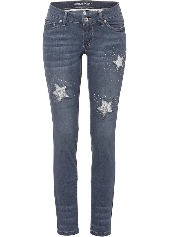 Skinny Jeans Low Waist, med stj&auml;rnor, bonprix