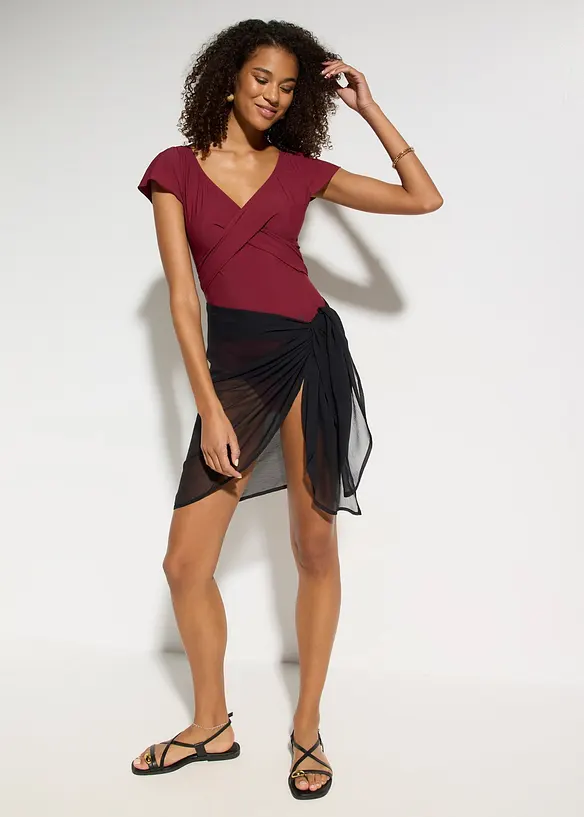 Baddr&auml;kt med l&auml;tt formande effekt och omlottstil, bonprix