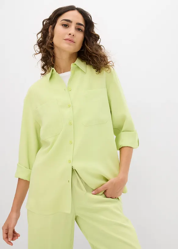 Blus i viskosmix med mjukt fall, bonprix