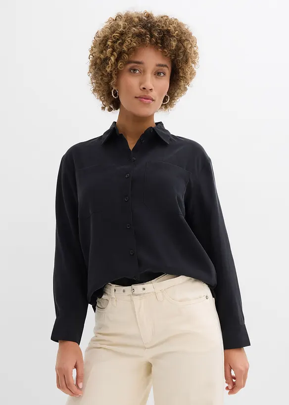 Blus i viskosmix med mjukt fall, bonprix