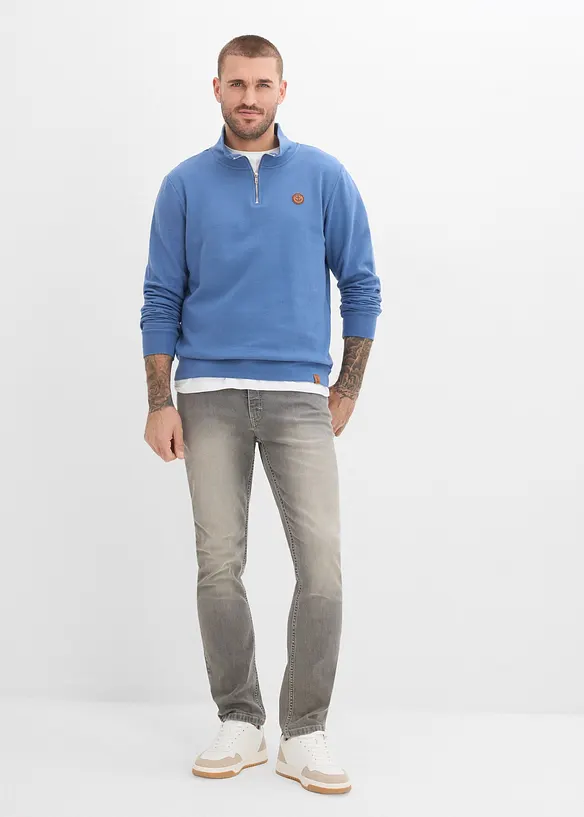 Sweatshirt med dragkedja i ekologisk bomull, bonprix