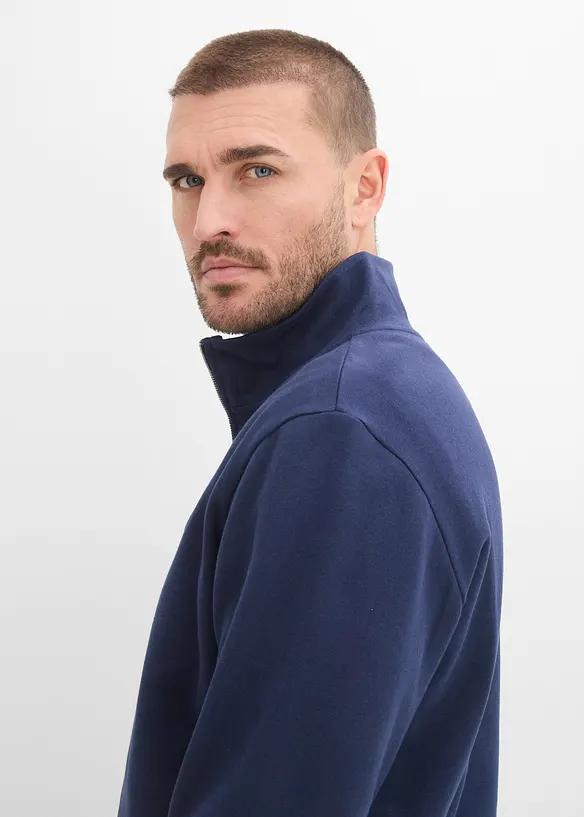 Sweatshirt med dragkedja i ekologisk bomull, bonprix