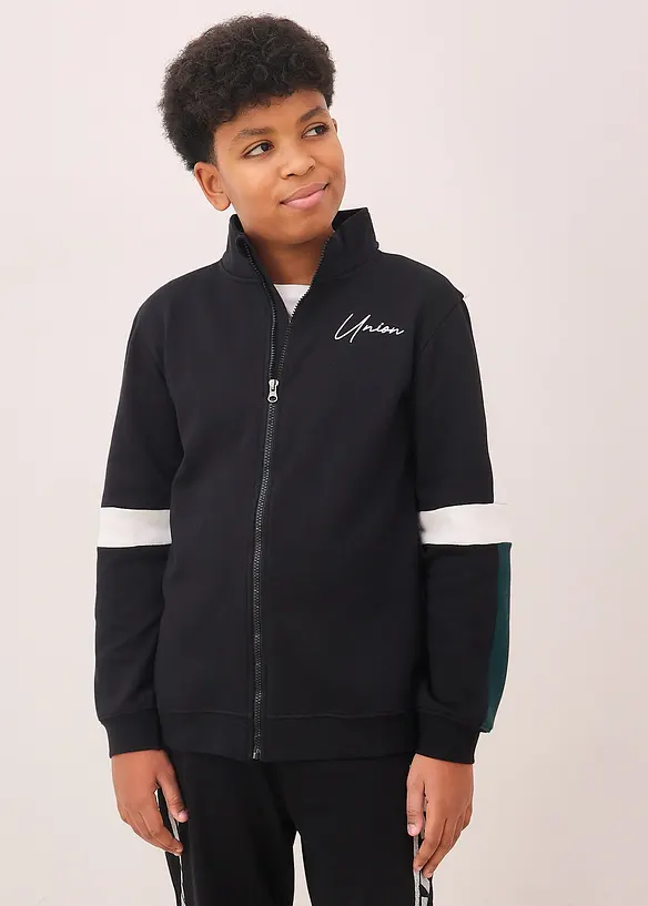 Sweatshirtjacka i ekologisk bomull, bonprix