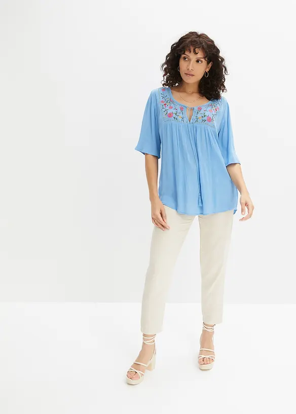 Krinklad tunika av mjuk viskos, bonprix