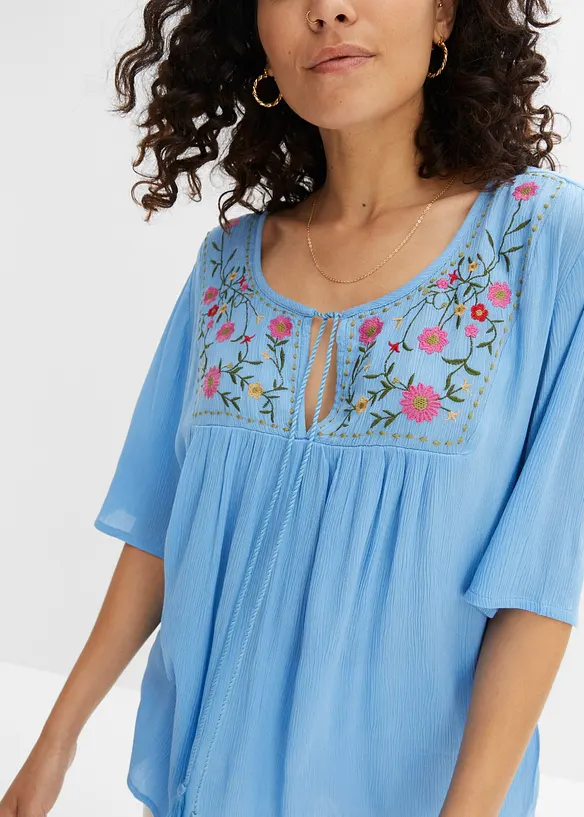 Krinklad tunika av mjuk viskos, bonprix