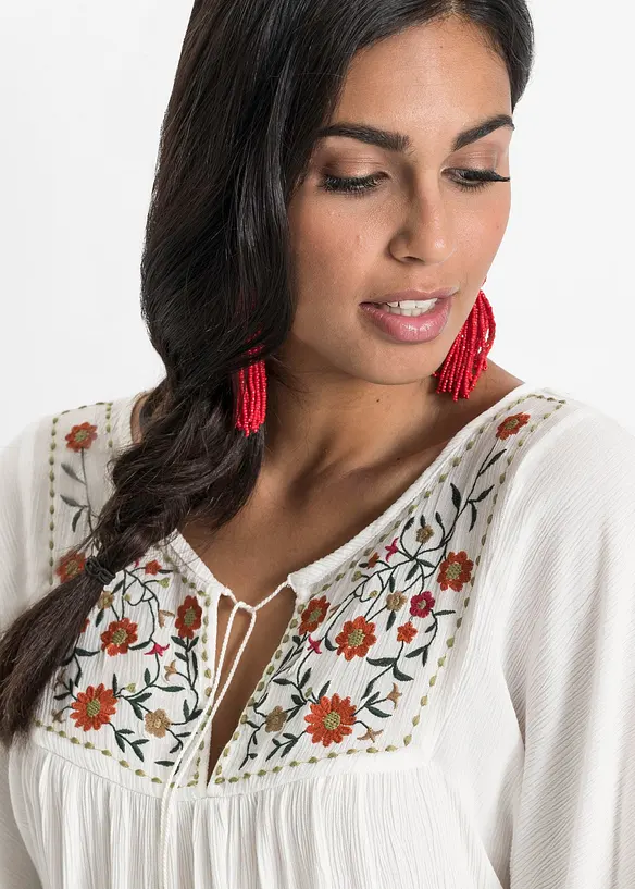 Krinklad tunika av mjuk viskos, bonprix