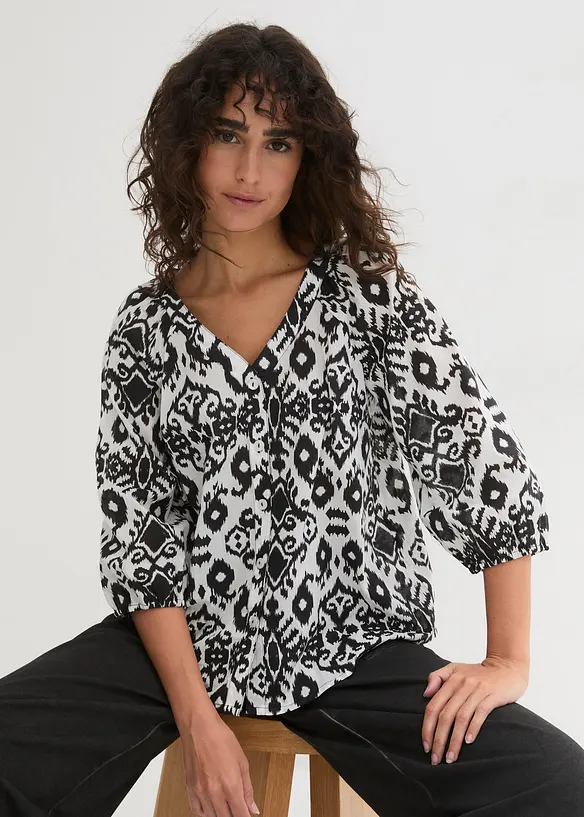 Blus i bomull, bonprix