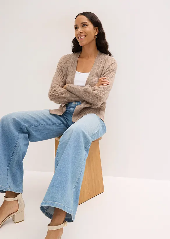 H&aring;lm&ouml;nstrad cardigan, bonprix