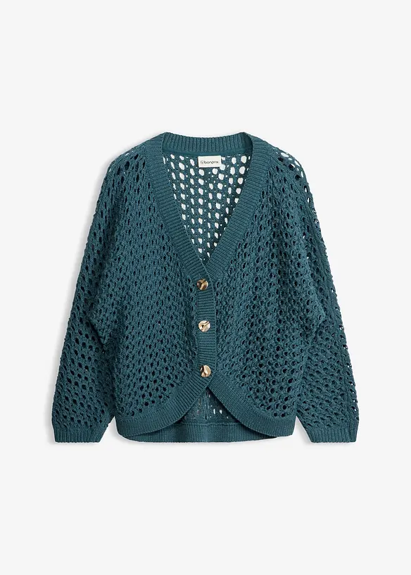 H&aring;lm&ouml;nstrad cardigan i bomull, bonprix