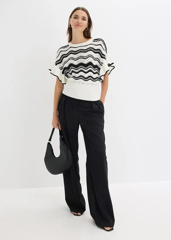 Stickad topp, bonprix