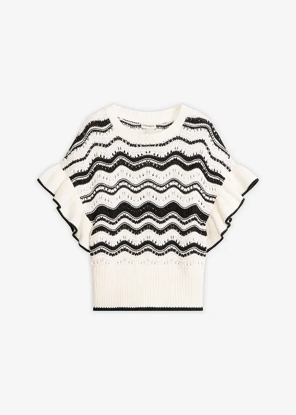 Stickad topp, bonprix