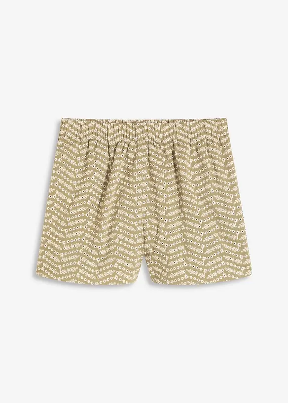 Shorts med h&aring;lbroderi, bonprix