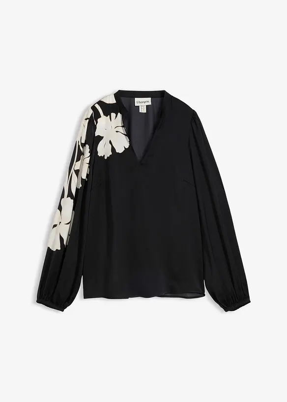 Blustunika av satin med mjukt fall, bonprix