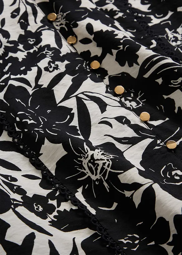 Blus med spetsband, bonprix