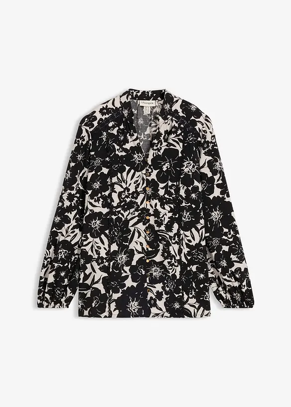 Blus med spetsband, bonprix