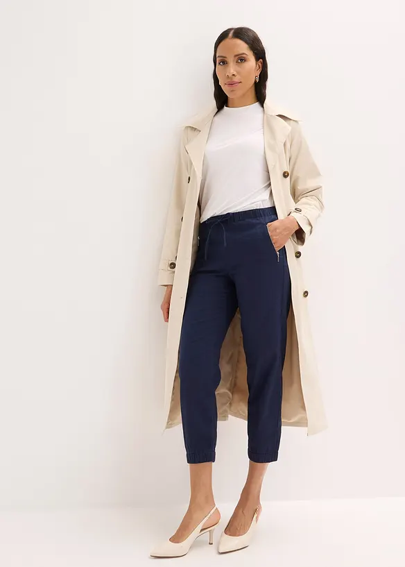 7/8-byxa i luftig linnemix, bonprix