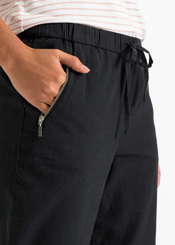 7/8-byxa i luftig linnemix, bonprix