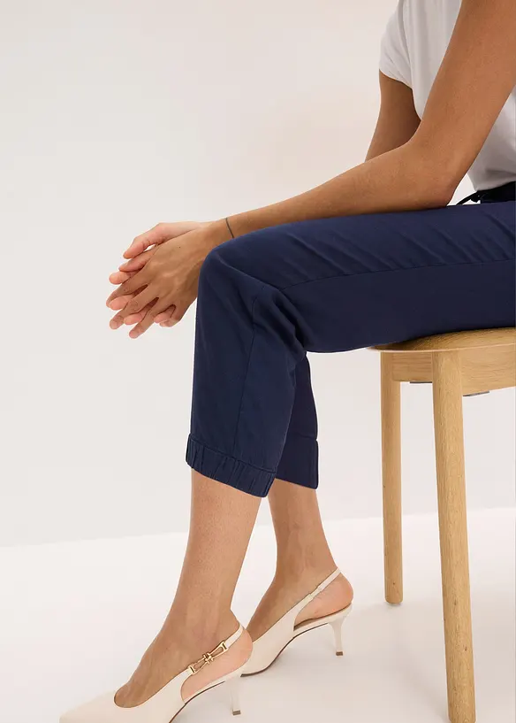 7/8-byxa i luftig linnemix, bonprix