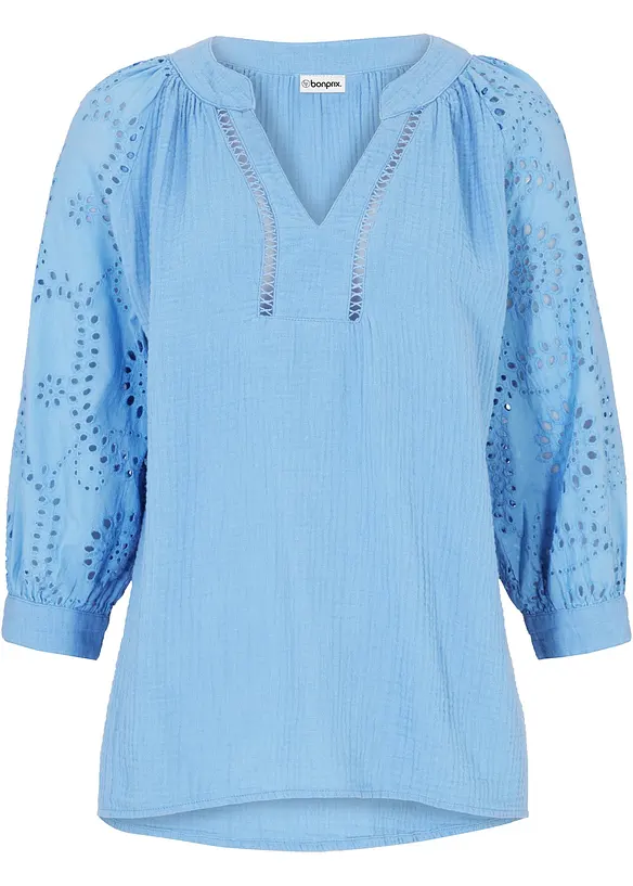 Muslintunika med h&aring;lbroderi, bonprix