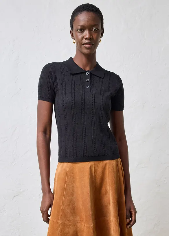 H&aring;lm&ouml;nstrad tr&ouml;ja med sidenandel, bonprix