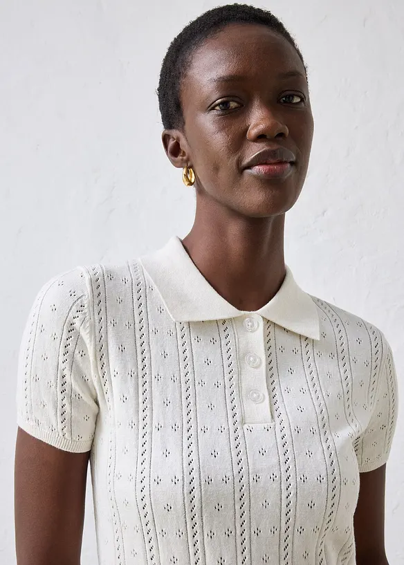 H&aring;lm&ouml;nstrad tr&ouml;ja med sidenandel, bonprix