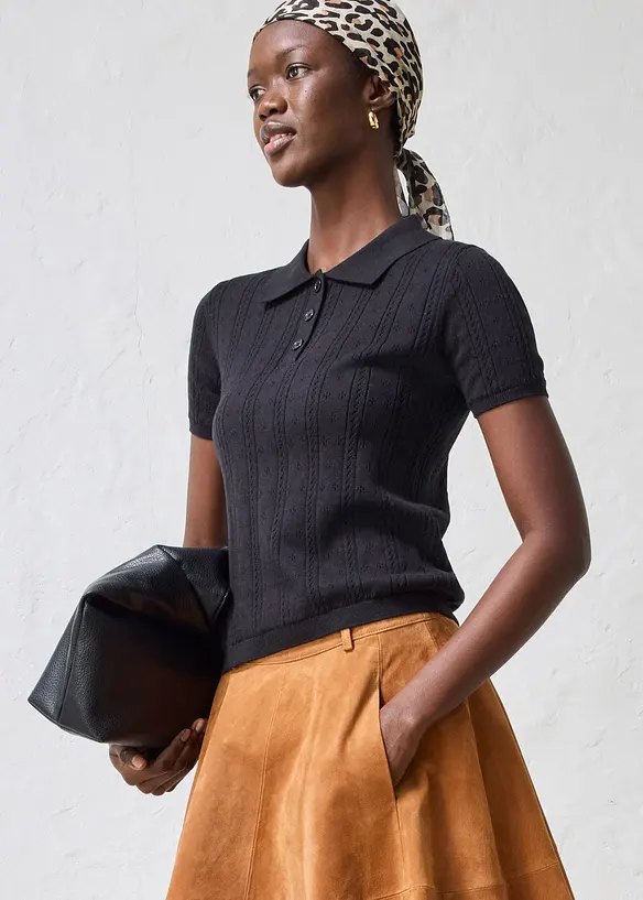 H&aring;lm&ouml;nstrad tr&ouml;ja med sidenandel, bonprix