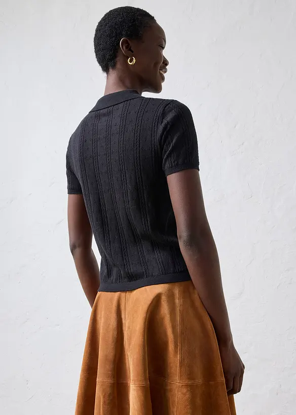 H&aring;lm&ouml;nstrad tr&ouml;ja med sidenandel, bonprix