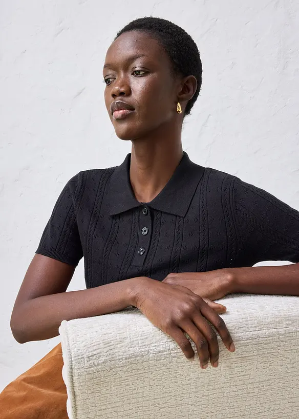 H&aring;lm&ouml;nstrad tr&ouml;ja med sidenandel, bonprix