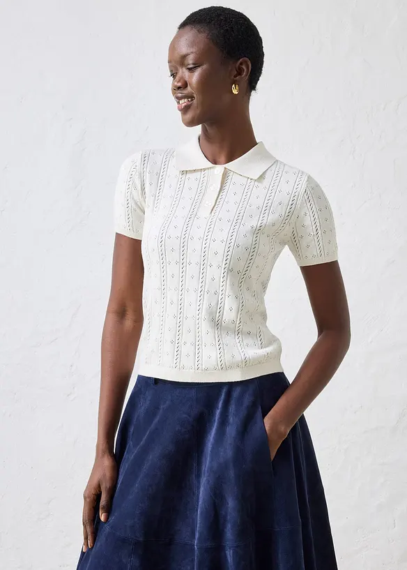 H&aring;lm&ouml;nstrad tr&ouml;ja med sidenandel, bonprix