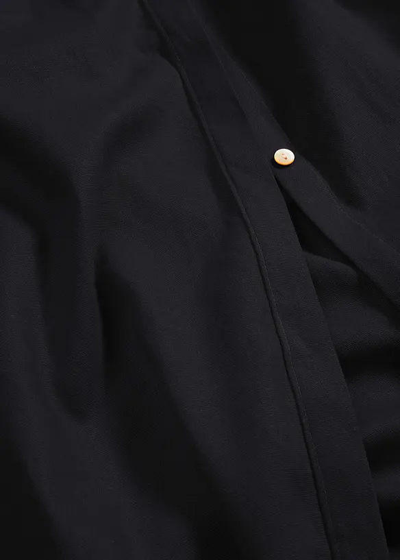 Kl&auml;nning med fickor i linne- och viskosmix, bonprix