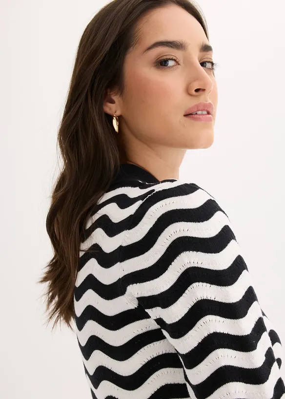 Stickad kl&auml;nning i bomull, bonprix