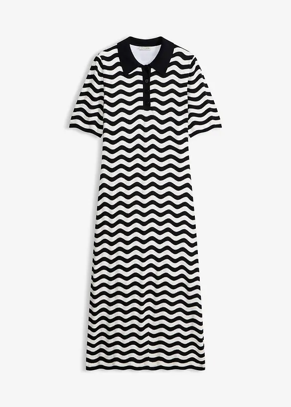 Stickad kl&auml;nning i bomull, bonprix