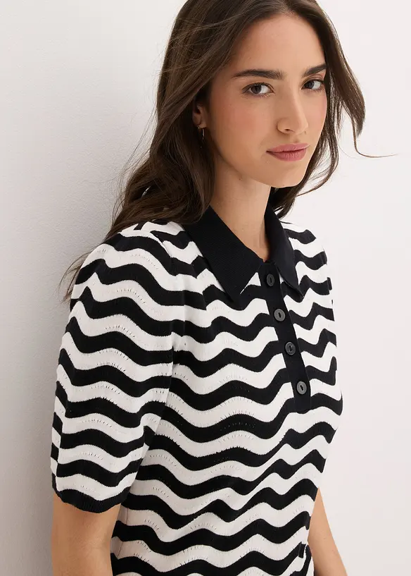 Stickad kl&auml;nning i bomull, bonprix