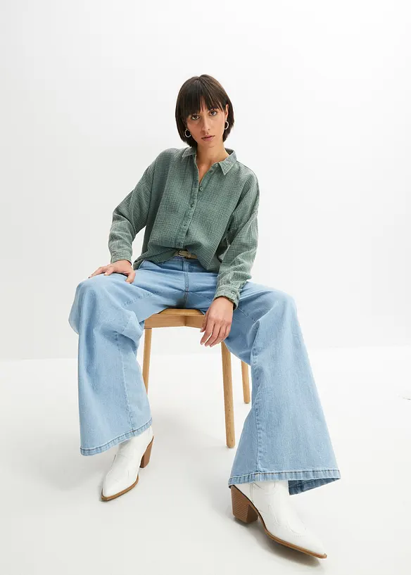 Skortblus av muslin, bonprix