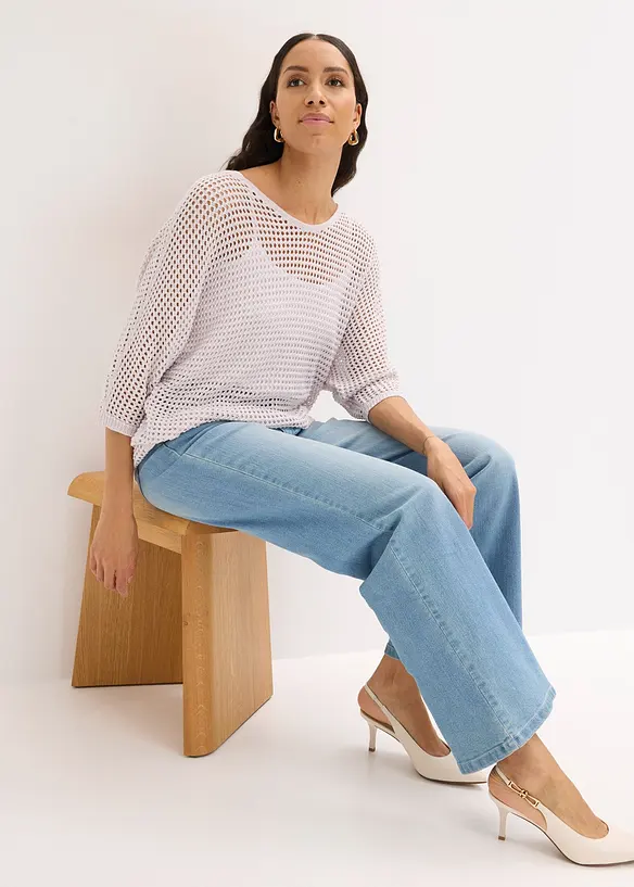 H&aring;lm&ouml;nstrad tr&ouml;ja i viskosmix, bonprix