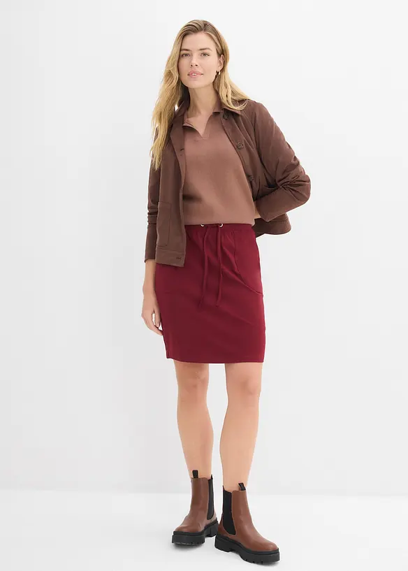 Kjol i ekologisk bomull med stretch, bonprix