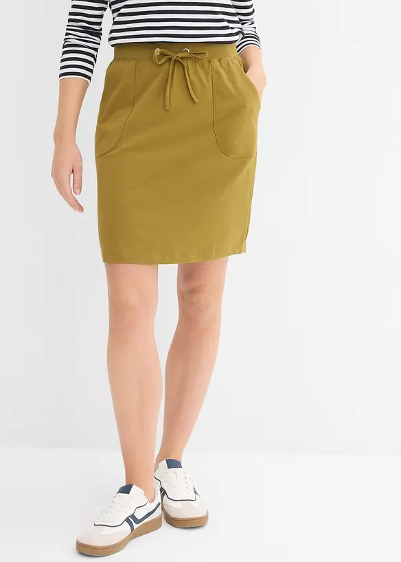 Kjol i ekologisk bomull med stretch, bonprix