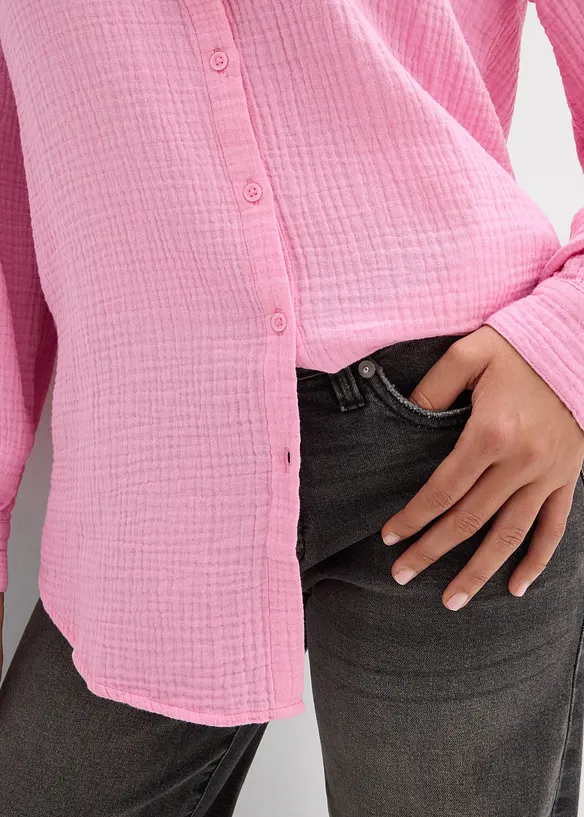 L&aring;ng blus i luftig muslin, bonprix