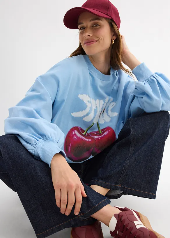 Oversizesweatshirt i ekologisk bomull, bonprix