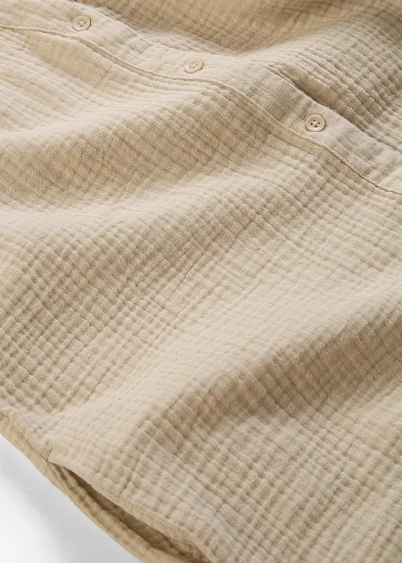 L&aring;ng muslinblus i oversizemodell av bomullsmuslin, bonprix