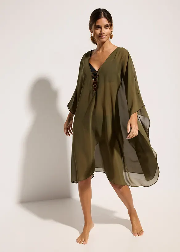 Strandtunika i tunn chiffong, bonprix