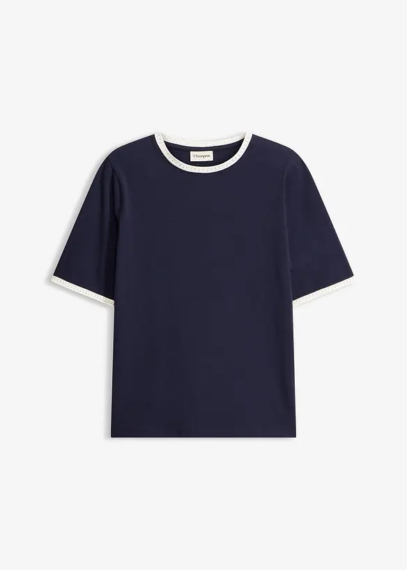 Topp med spetskant, bonprix