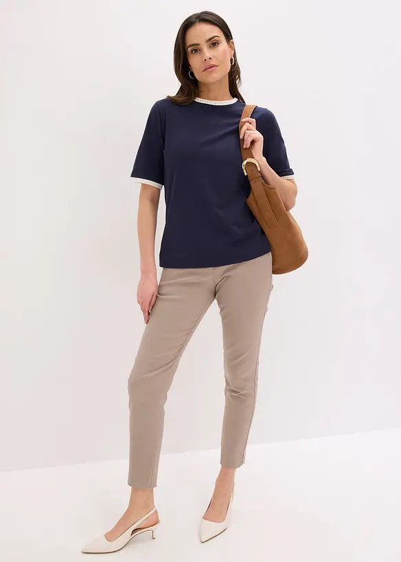 Topp med spetskant, bonprix