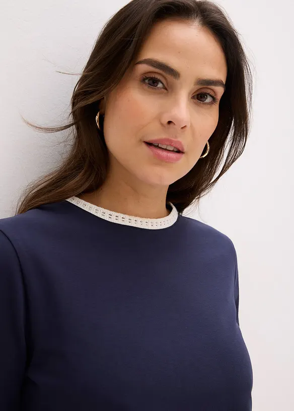 Topp med spetskant, bonprix