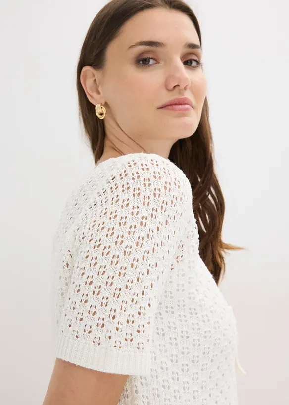 H&aring;lm&ouml;nstrad tr&ouml;ja av bomullsmix, bonprix