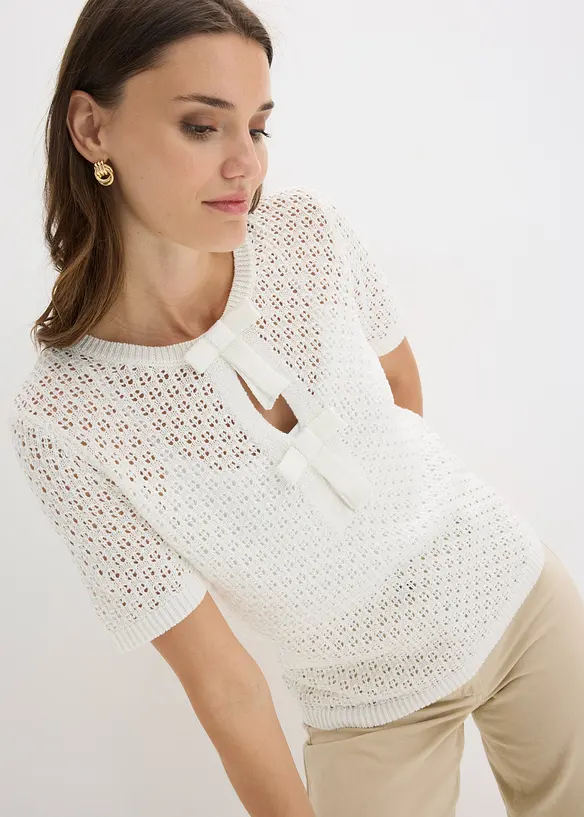 H&aring;lm&ouml;nstrad tr&ouml;ja av bomullsmix, bonprix