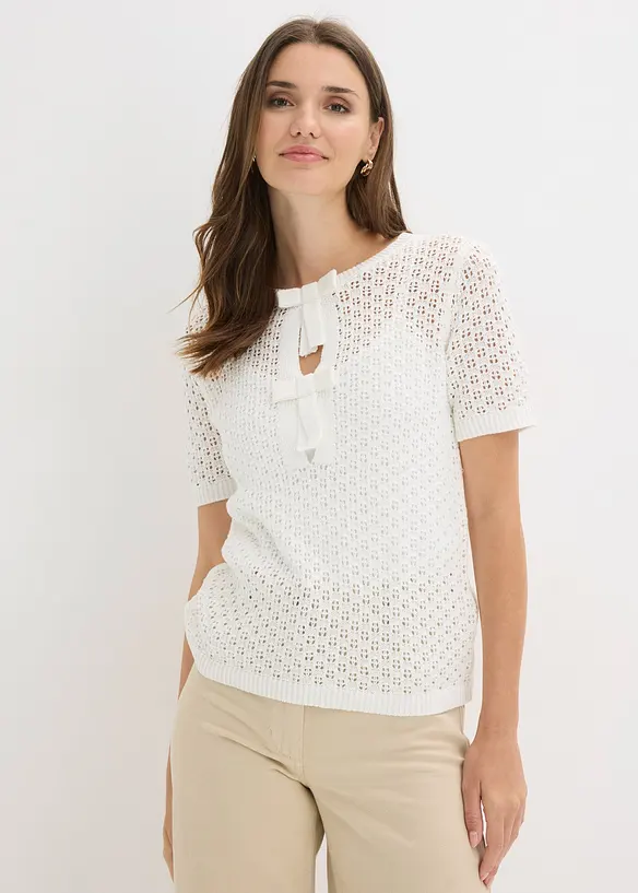 H&aring;lm&ouml;nstrad tr&ouml;ja av bomullsmix, bonprix